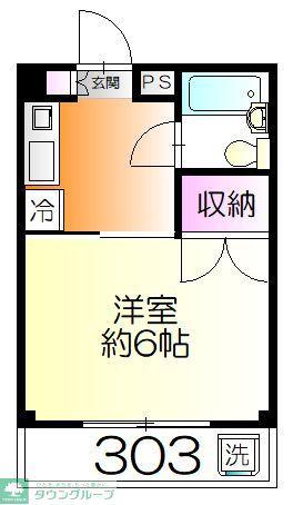 レナジア京成大久保(1K/3階)の間取り写真