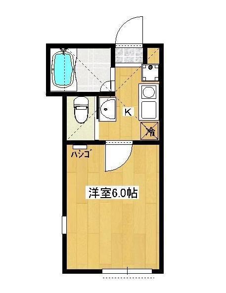 シティハイツII(1K/2階)の間取り写真