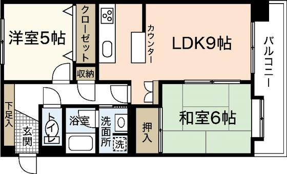 コムズ天満(2LDK/5階)の間取り写真