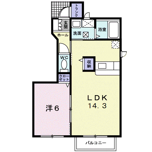 サンライズコート(1LDK/1階)の間取り写真