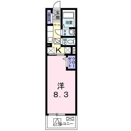 エンドレスハイム(1K/3階)の間取り写真
