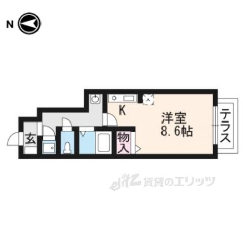 エスポワール参番館(ワンルーム/1階)の間取り写真