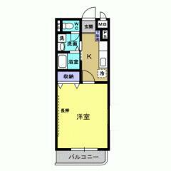 マチェール(1K/2階)の間取り写真