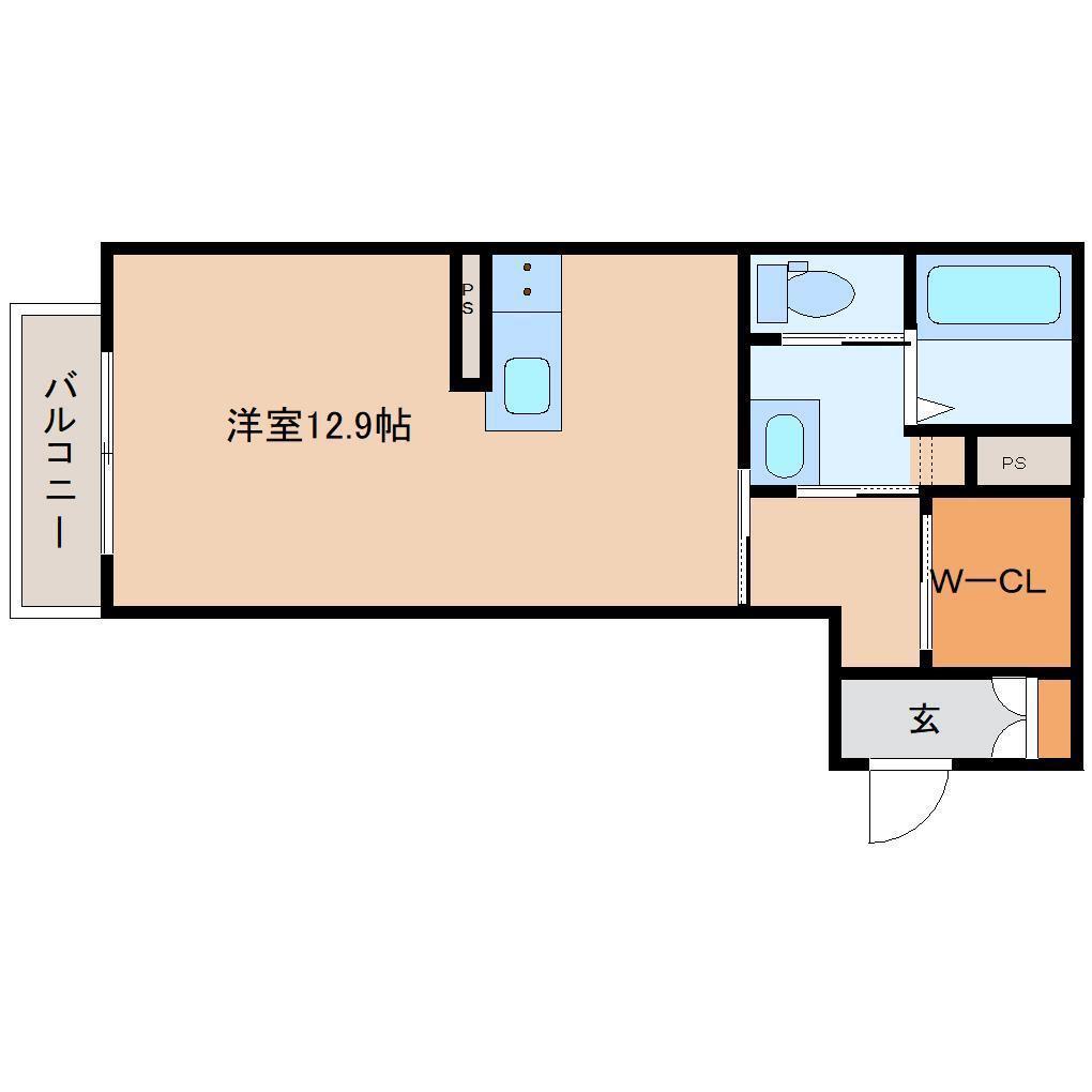 渡橋シャーメゾン(ワンルーム/1階)の間取り写真