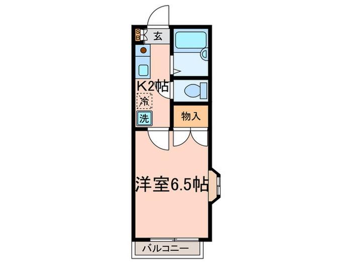 クオーレ(1K/2階)の間取り写真