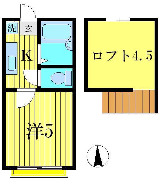 セードルエイキ(1K/2階)の間取り写真