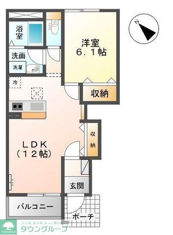 プランドール(1LDK/1階)の間取り写真