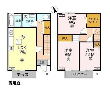 リヴェール(3LDK/1階)の間取り写真