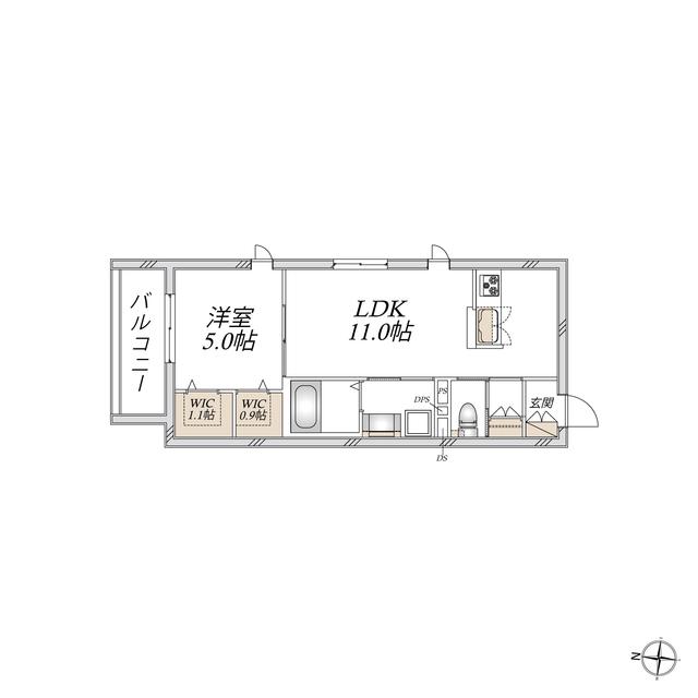 THE BAY LUXE CBY(1LDK/2階)の間取り写真