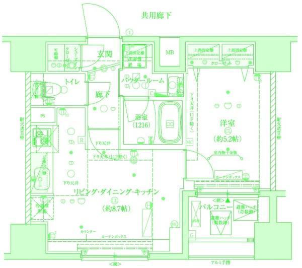 メインステージ横濱真金町(1LDK/3階)の間取り写真