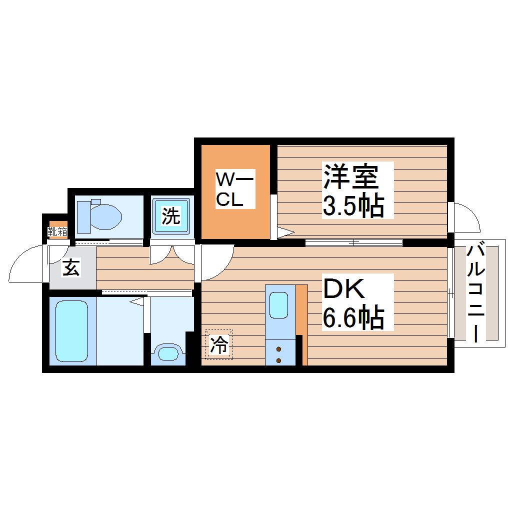 FINECOURT(1DK/1階)の間取り写真