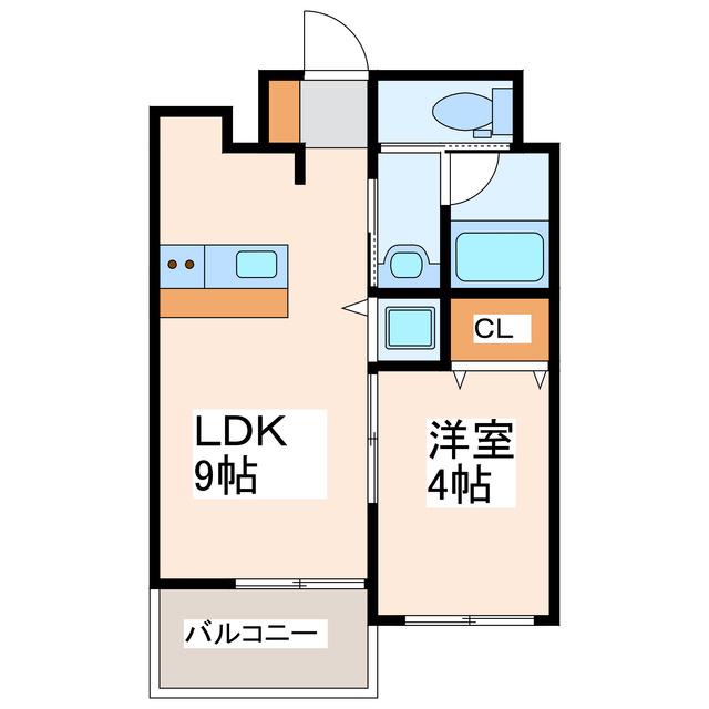 VINCENTE船場(1LDK/6階)の間取り写真