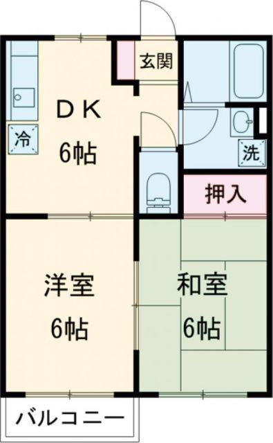 ユトリロ代田町(2DK/2階)の間取り写真