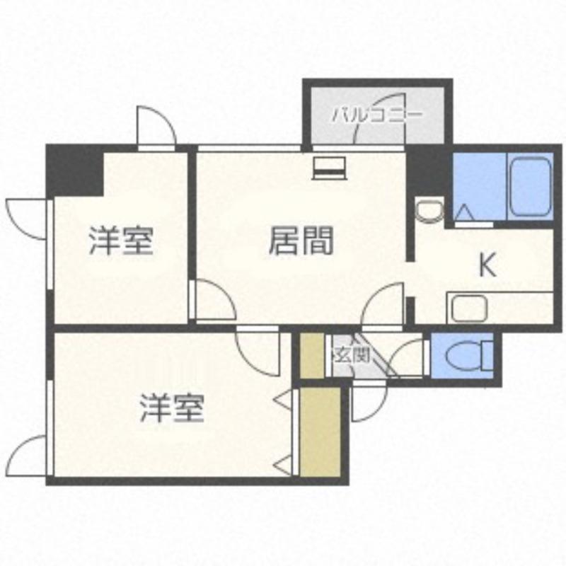 AMS平岸23(2LDK/4階)の間取り写真