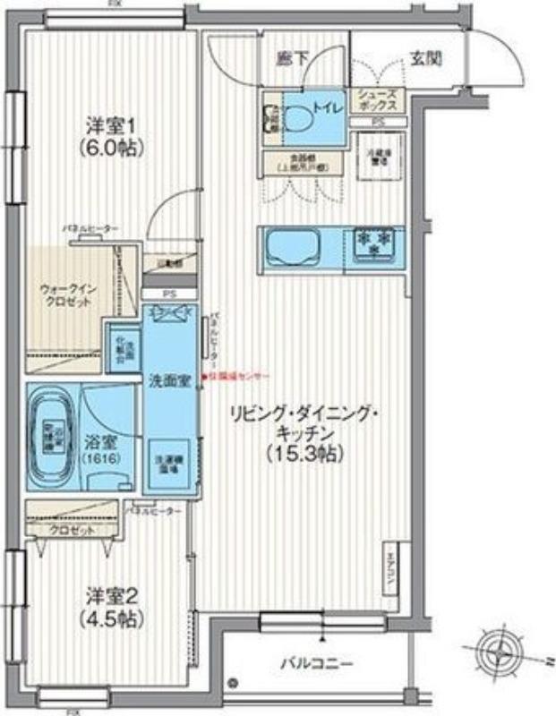 エフュート北19条(2LDK/3階)の間取り写真