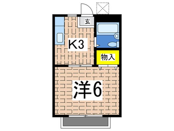 プレジュールメゾンIII(1K/1階)の間取り写真