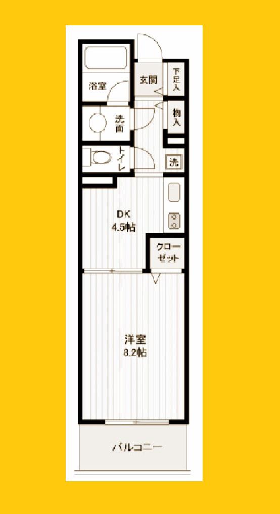 CENTER STAGE(1DK/3階)の間取り写真