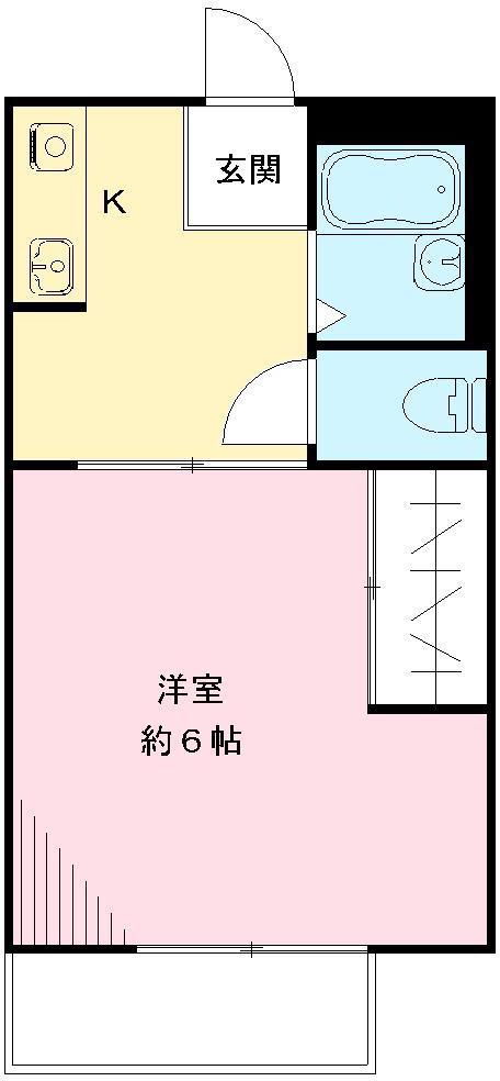 ハイツサンライフA(1K/2階)の間取り写真
