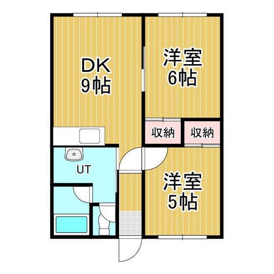 サンコート柏木B棟(2DK/2階)の間取り写真