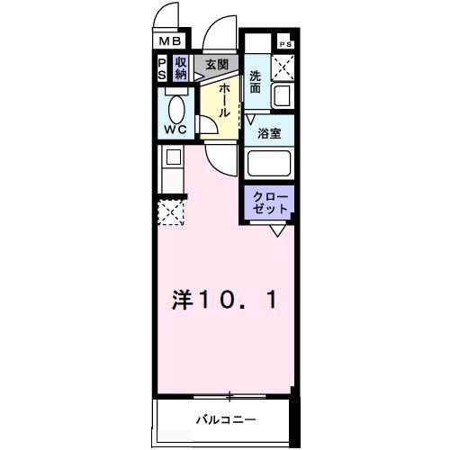 カーロ ヴィアラッテア(ワンルーム/3階)の間取り写真