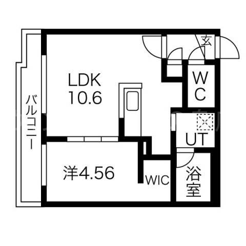 ベルゼル東札幌(1LDK/4階)の間取り写真