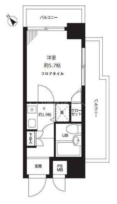 藤和シティコープ新大塚II(1K/5階)の間取り写真