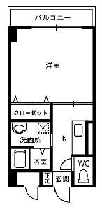 ビュークレスト(1K/7階)の間取り写真