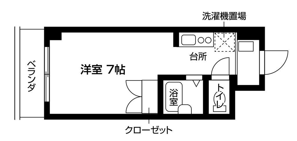 春秋ハイツ(1K/4階)の間取り写真