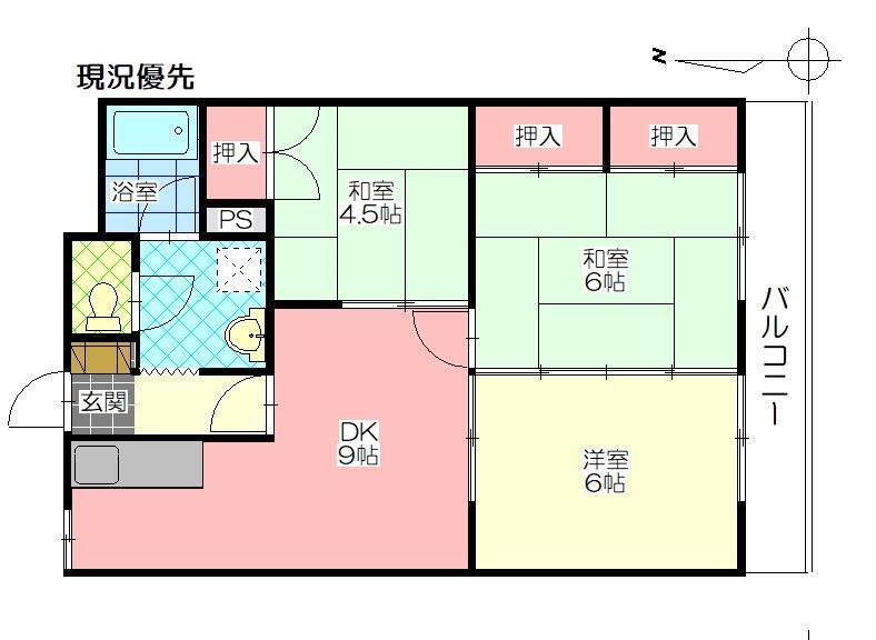 YUAIビル(3DK/3階)の間取り写真