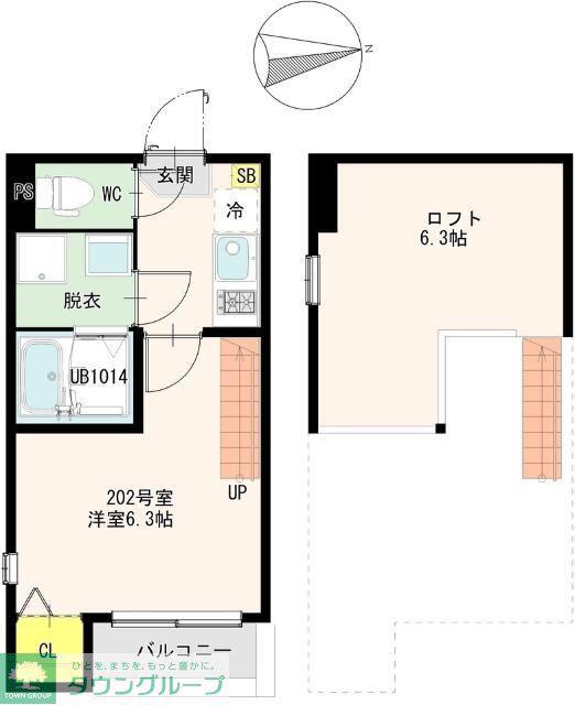 仙台市地下鉄南北線 河原町駅(宮城) 徒歩9分 2階建 新築(1K/2階)の間取り写真