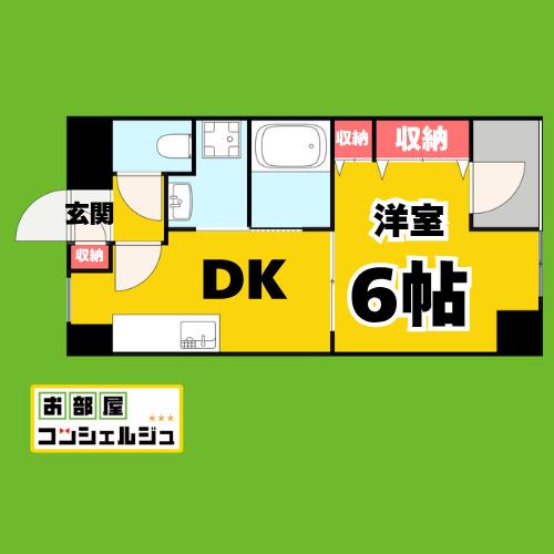 カーサナカムラ(1DK/3階)の間取り写真