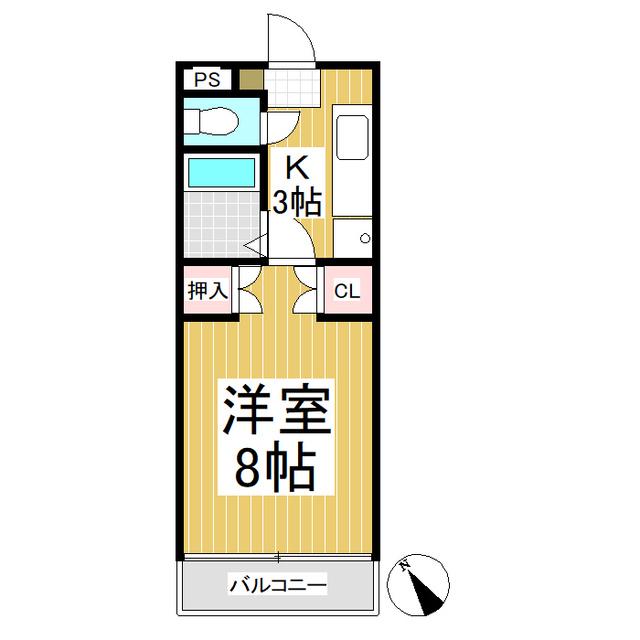 Mグリーンパーク(1K/2階)の間取り写真