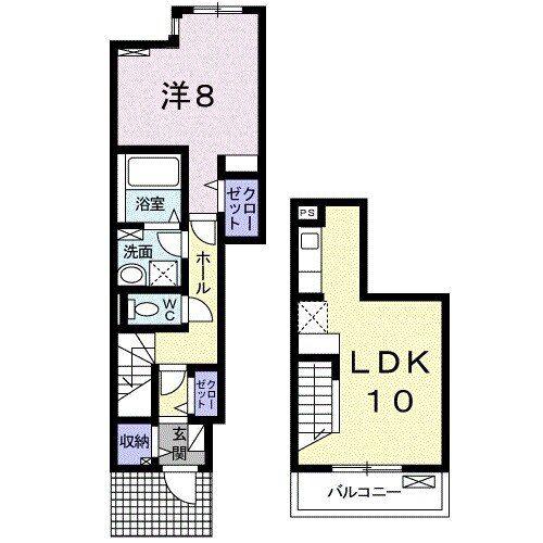 PRIMO(1LDK/1階)の間取り写真