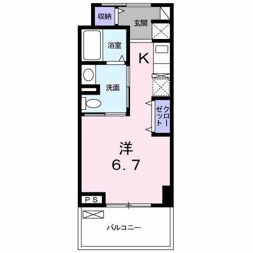 エルダ-ガーデン南つくし野(1K/2階)の間取り写真
