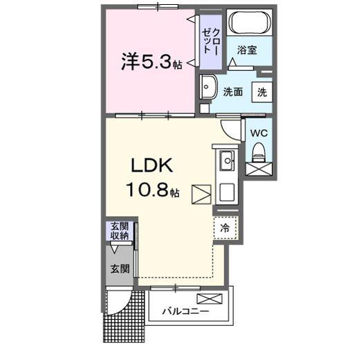 パフューム175(1LDK/1階)の間取り写真