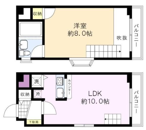 PALAZIO DE ROSSO(1LDK/3階)の間取り写真