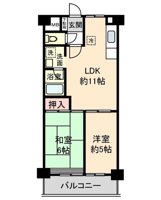 シャトー上清戸(2LDK/1階)の間取り写真