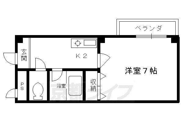 クラルテ31(1K/2階)の間取り写真
