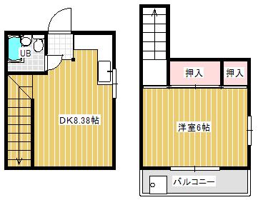 フラット白山第一(1DK/3階)の間取り写真