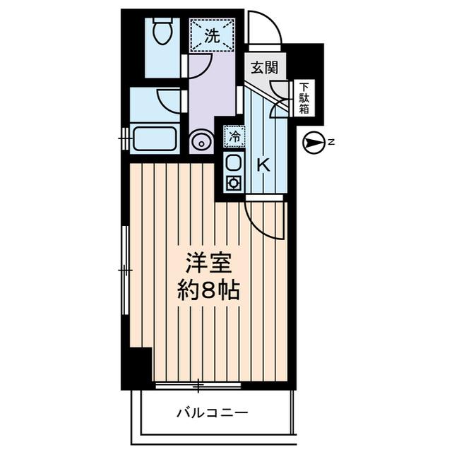 シンザンIII(1K/4階)の間取り写真