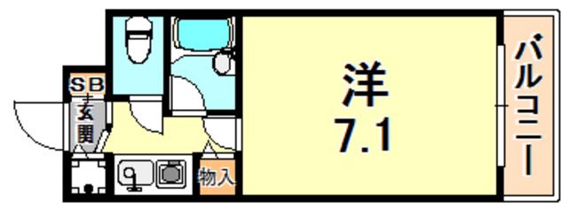 シャトラン弓木弐番館(1K/5階)の間取り写真