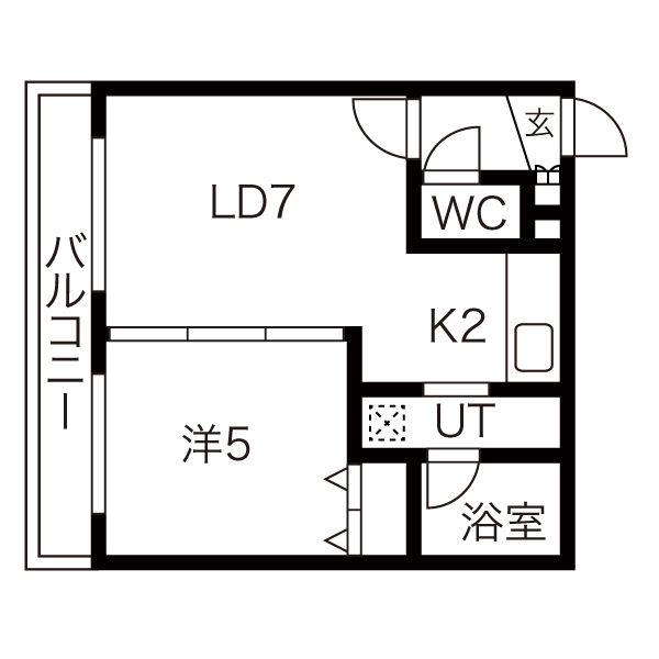 HANG LOOSE MIKAHO(1LDK/3階)の間取り写真