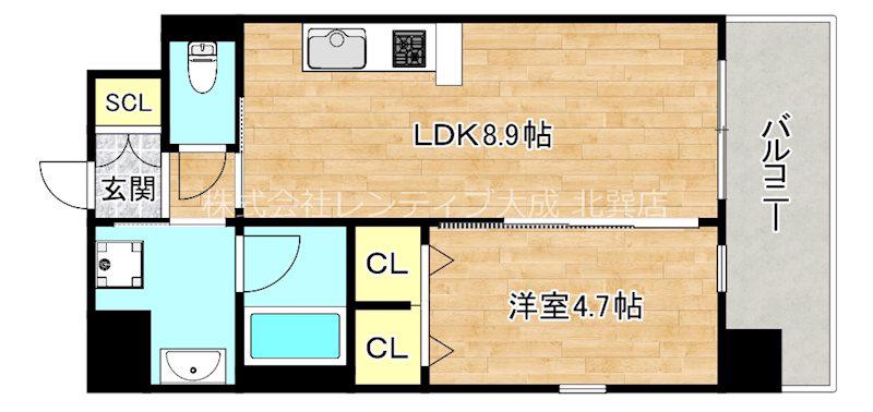 プレジオ布施ASIAN(1LDK/10階)の間取り写真