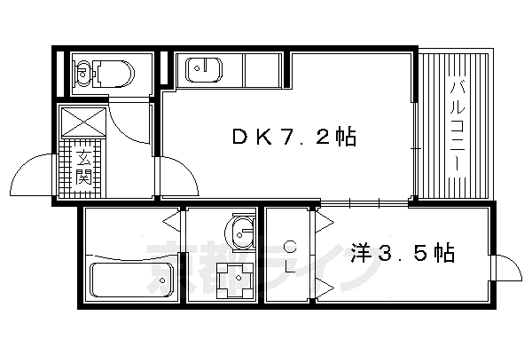 トワイライト(1DK/1階)の間取り写真