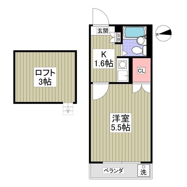 リブレス習志野(1K/2階)の間取り写真