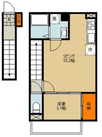 さいたま市大宮区宮町3丁目計画(1LDK/2階)の間取り写真