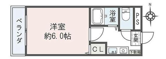 Nハイツ(1K/3階)の間取り写真