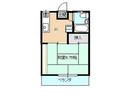 ハイツアザミ(1K/1階)の間取り写真