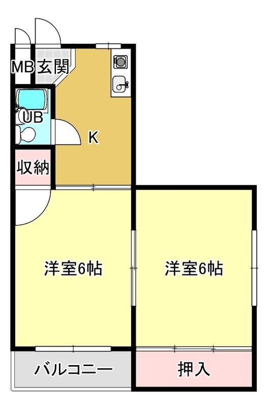 プレアール太子田(2K/4階)の間取り写真