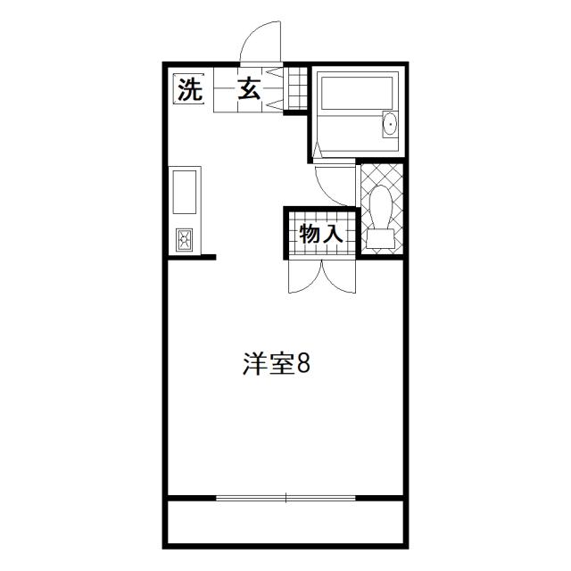 ステップハウス(1K/1階)の間取り写真